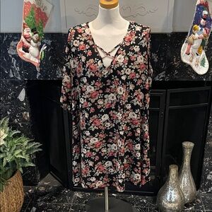 Vibe Black and Pink Floral Tunic